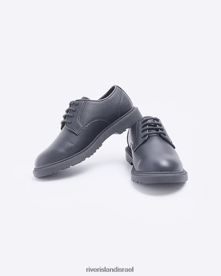 הַנעָלָה River Island b pu נעלי שרוכים שָׁחוֹר בנים BDZ4083669
