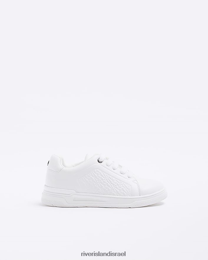 הַנעָלָה River Island מאמנים עם בלטות b pu לבן בנים BDZ4086914