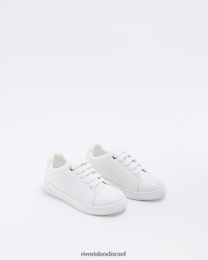 הַנעָלָה River Island מאמנים עם בלטות b pu לבן בנים BDZ4086914