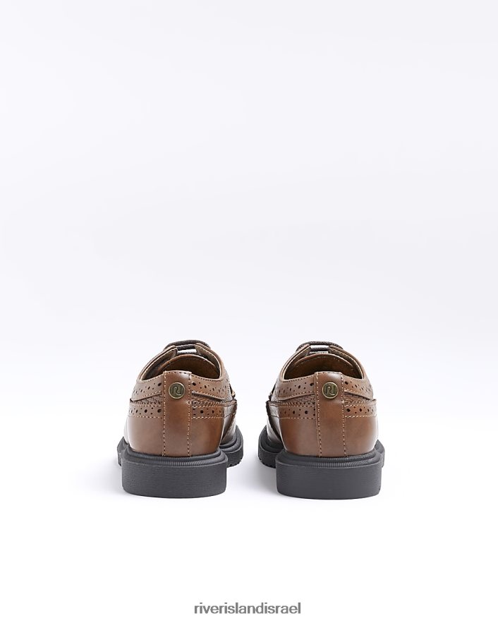 הַנעָלָה River Island b pu שרוכי נעלי brogue חום בנים BDZ4086905