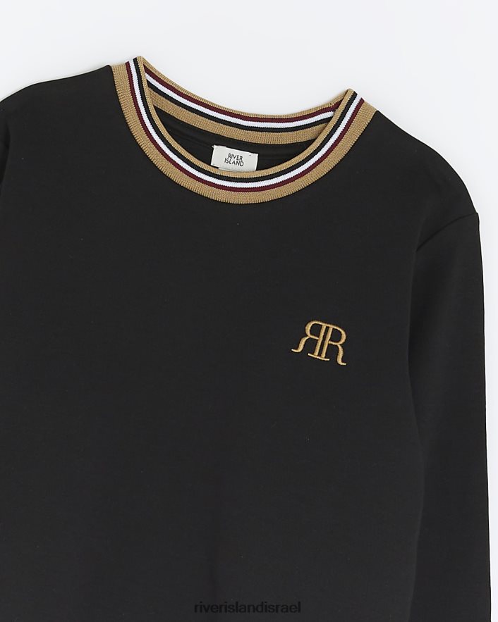 לבוש River Island b ri חולצת טריקו עם שרוולים ארוכים שָׁחוֹר בנים BDZ4083620
