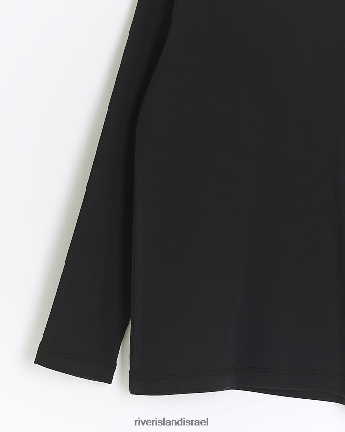 לבוש River Island b ri חולצת טריקו עם שרוולים ארוכים שָׁחוֹר בנים BDZ4083620
