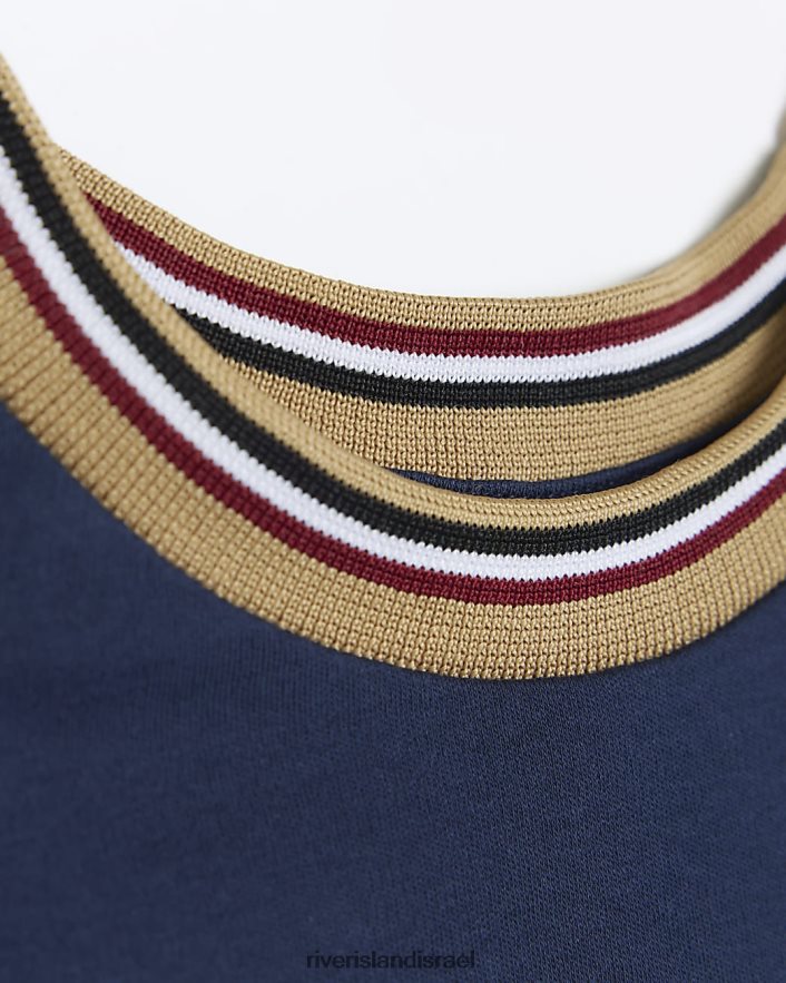 לבוש River Island b ri חולצת טריקו עם שרוולים ארוכים חיל הים בנים BDZ4083621