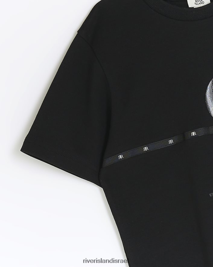 לבוש River Island חולצת טריקו גרפית b ri שָׁחוֹר בנים BDZ4083624