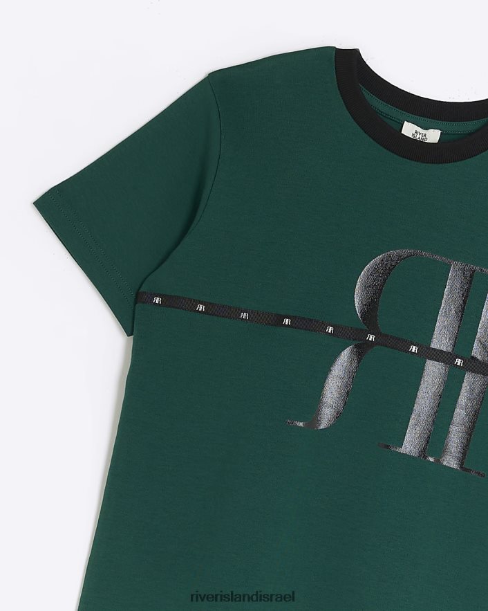 לבוש River Island חולצת טריקו גרפית b ri ירוק בנים BDZ4083625