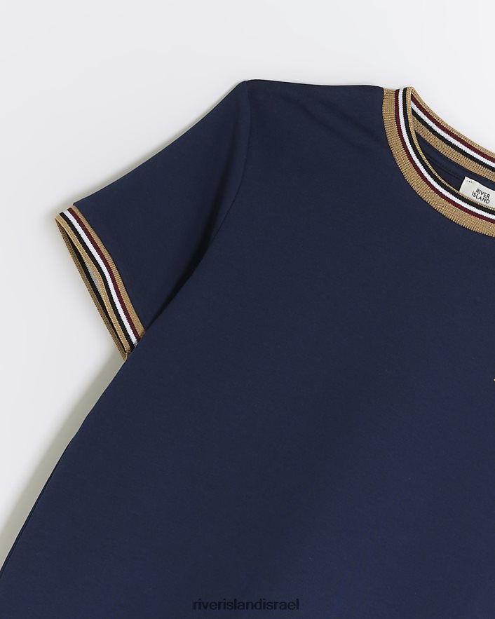 לבוש River Island b ri חולצת טריקו מודבקת רקומה חיל הים בנים BDZ4083638