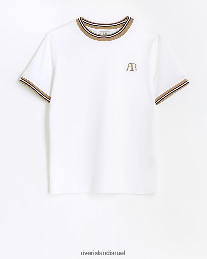 לבוש River Island b ri חולצת טריקו מודבקת רקומה לבן בנים BDZ4083639