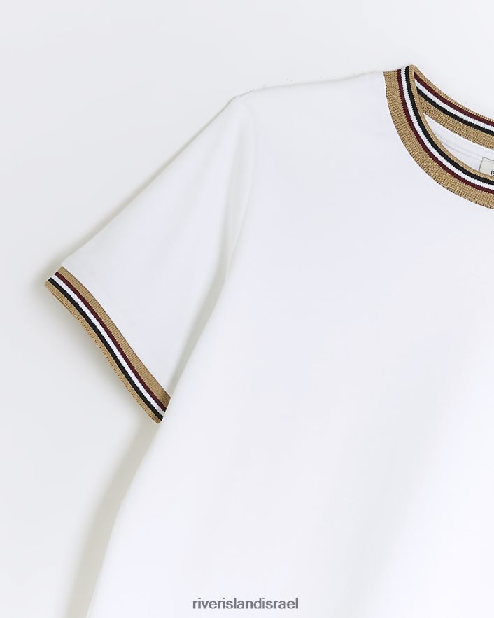 לבוש River Island b ri חולצת טריקו מודבקת רקומה לבן בנים BDZ4083639