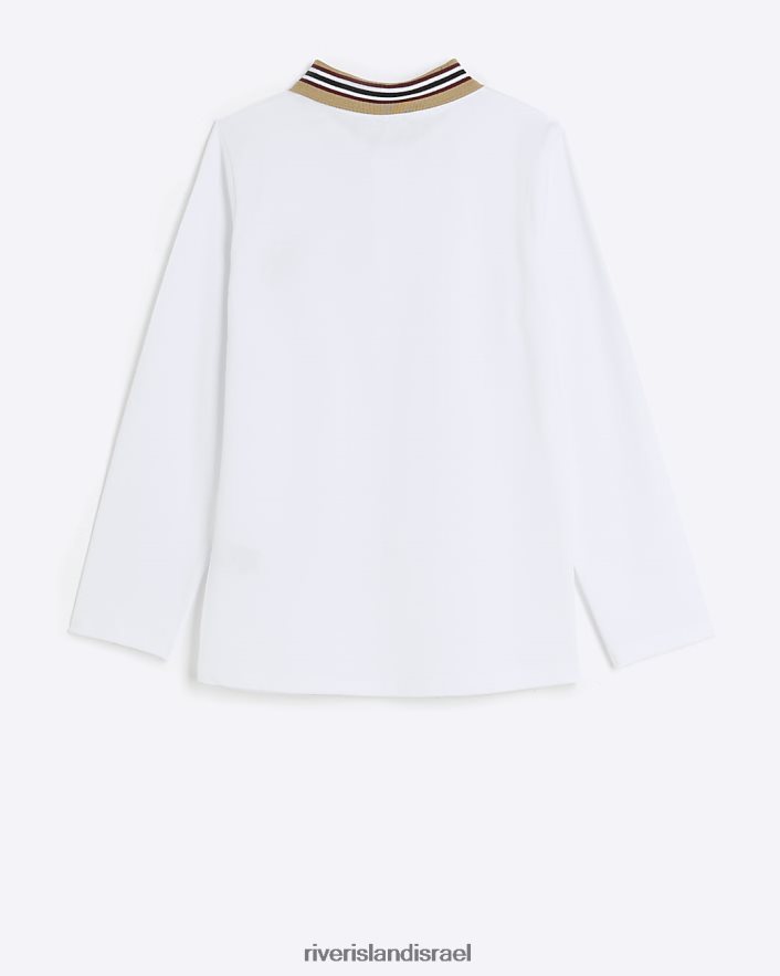 לבוש River Island b ri פולו עם שרוול ארוך לבן בנים BDZ4086787