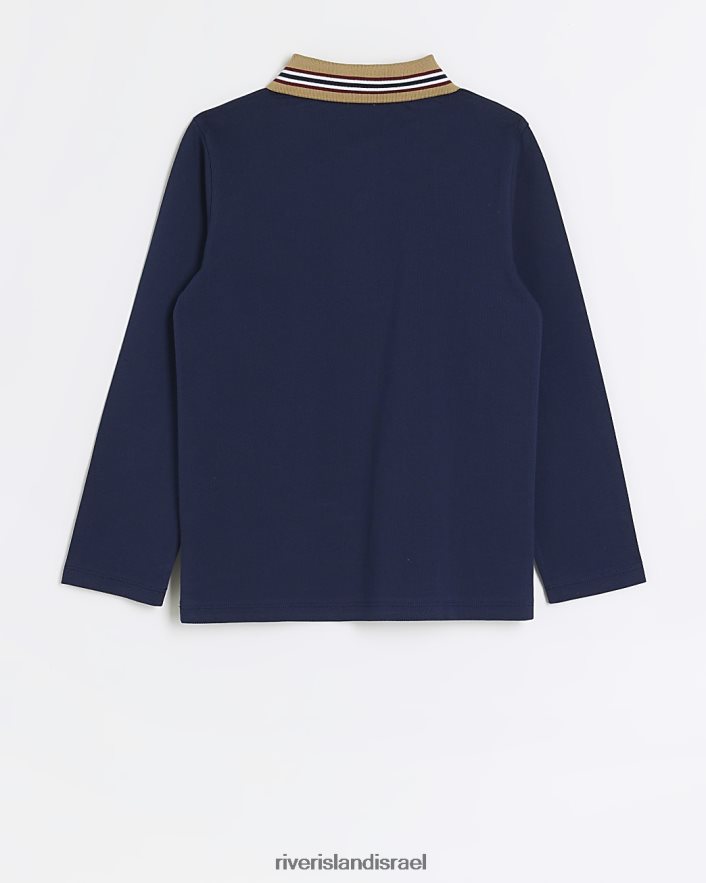 לבוש River Island b ri פולו עם שרוול ארוך חיל הים בנים BDZ4086793