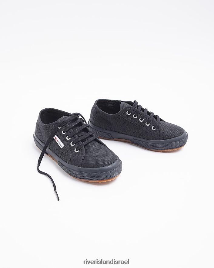 הַנעָלָה River Island b superga נעלי שרוכים קנבס שָׁחוֹר בנים BDZ4087006