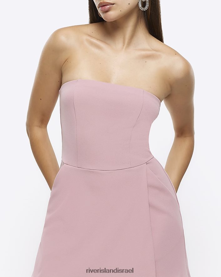 לבוש River Island חליפת משחק של bandeau skort וָרוֹד נשים BDZ4081450
