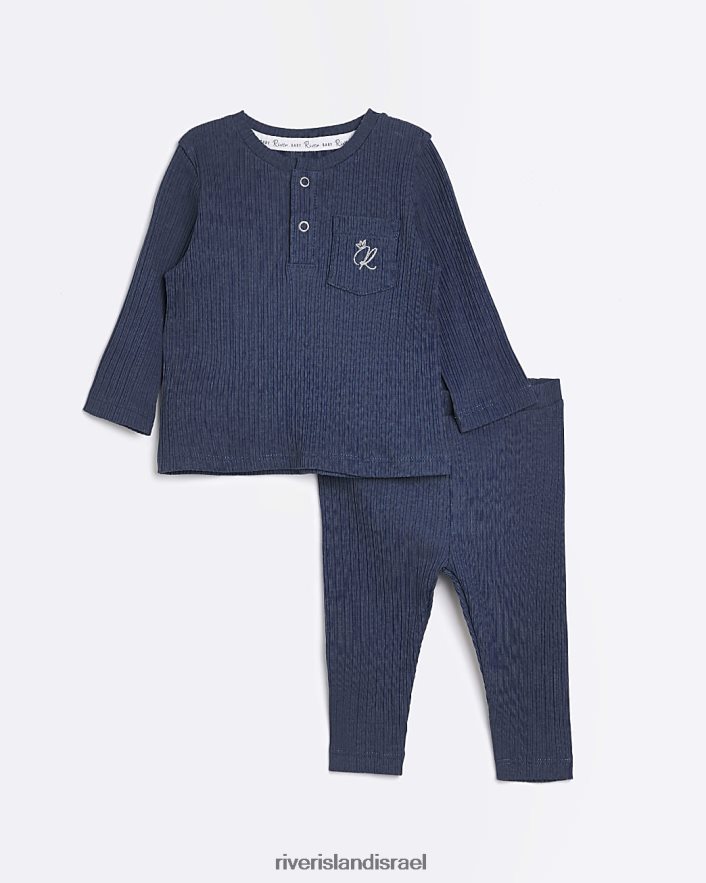 לבוש River Island סט צלעות אורגניות עם שרוול ארוך של bb חיל הים בנים BDZ4083531