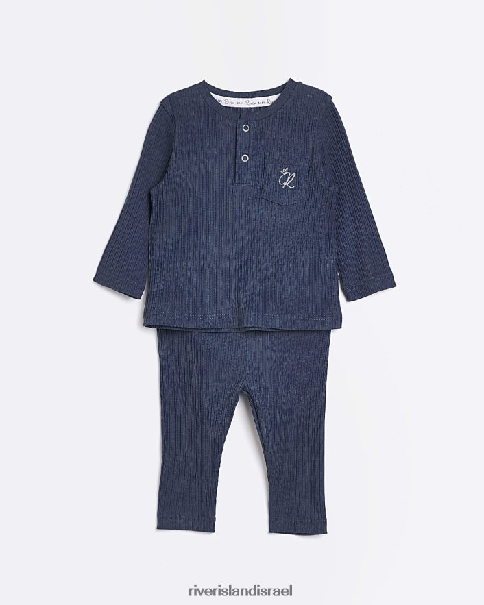 לבוש River Island סט צלעות אורגניות עם שרוול ארוך של bb חיל הים בנים BDZ4083531