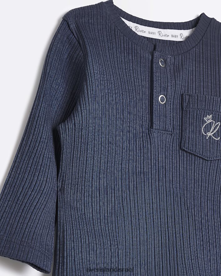 לבוש River Island סט צלעות אורגניות עם שרוול ארוך של bb חיל הים בנים BDZ4083531