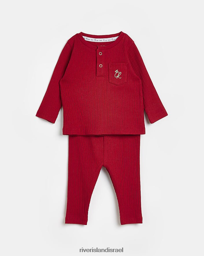 לבוש River Island סט צלעות אורגניות עם שרוול ארוך של bb אָדוֹם בנים BDZ4083533