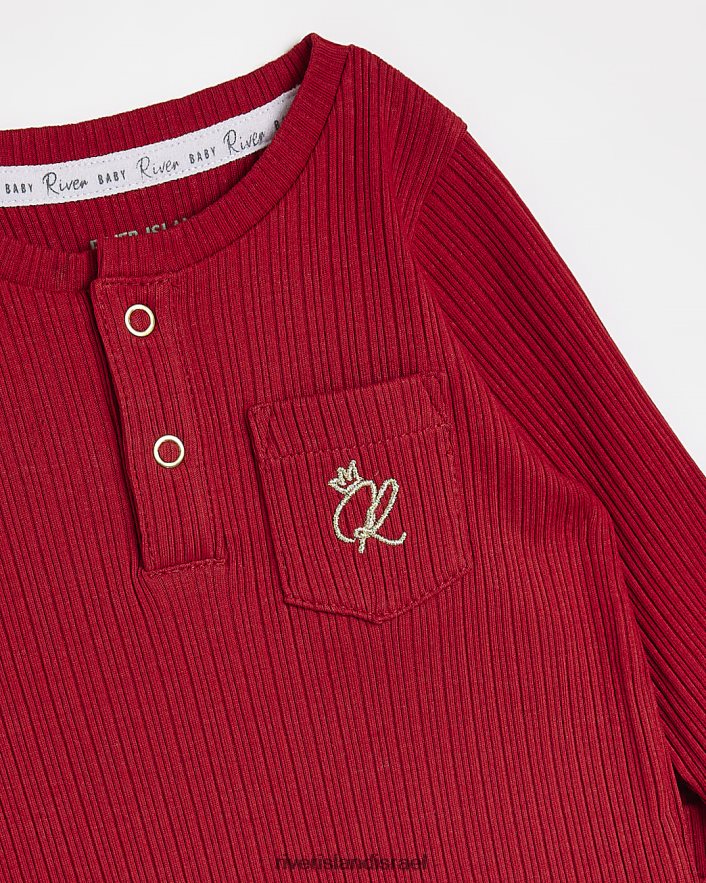 לבוש River Island סט צלעות אורגניות עם שרוול ארוך של bb אָדוֹם בנים BDZ4083533