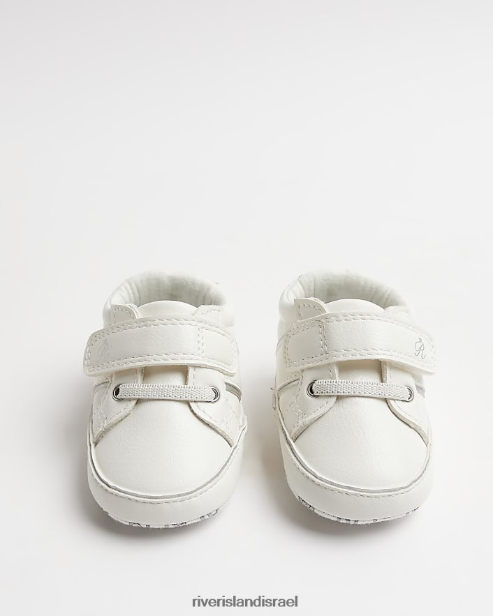 הַנעָלָה River Island נעלי שרוכים בוולקרו של bb לבן בנות BDZ4086597