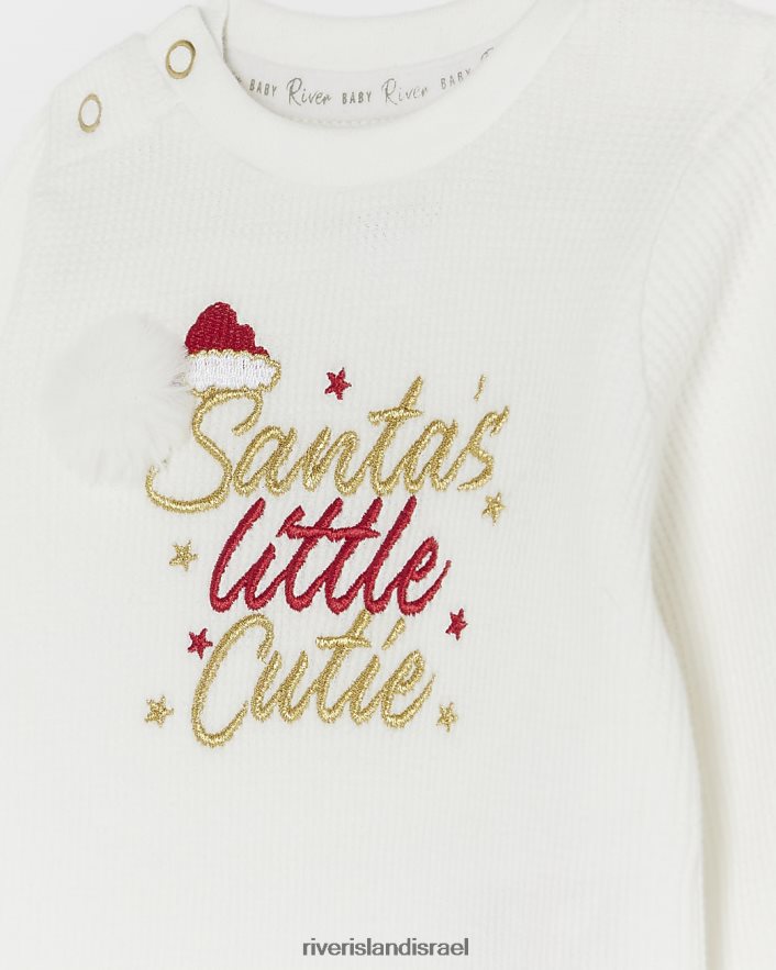 לבוש River Island התלבושת החמודה הקטנה של bb waffle santa לבן בנים BDZ4086594