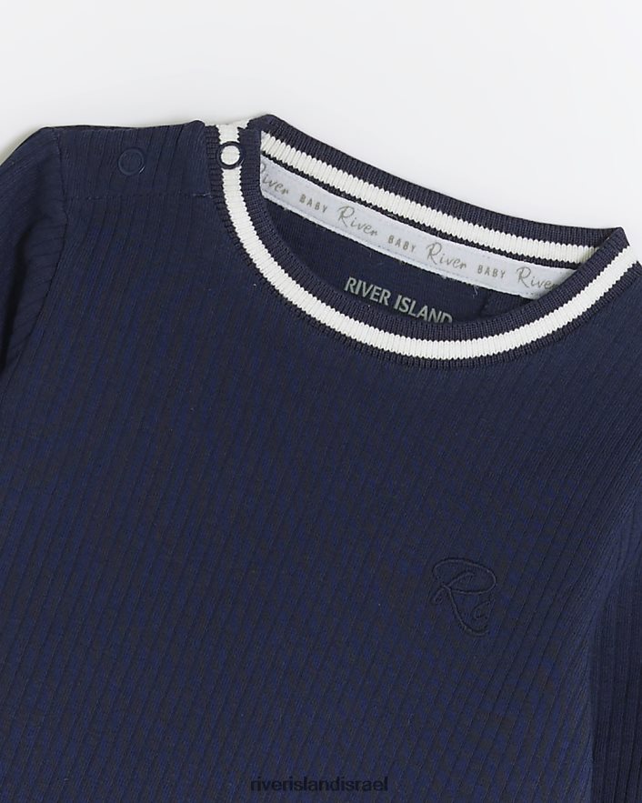 לבוש River Island סט סווטשירט צלעות bborganic חיל הים בנים BDZ4083493