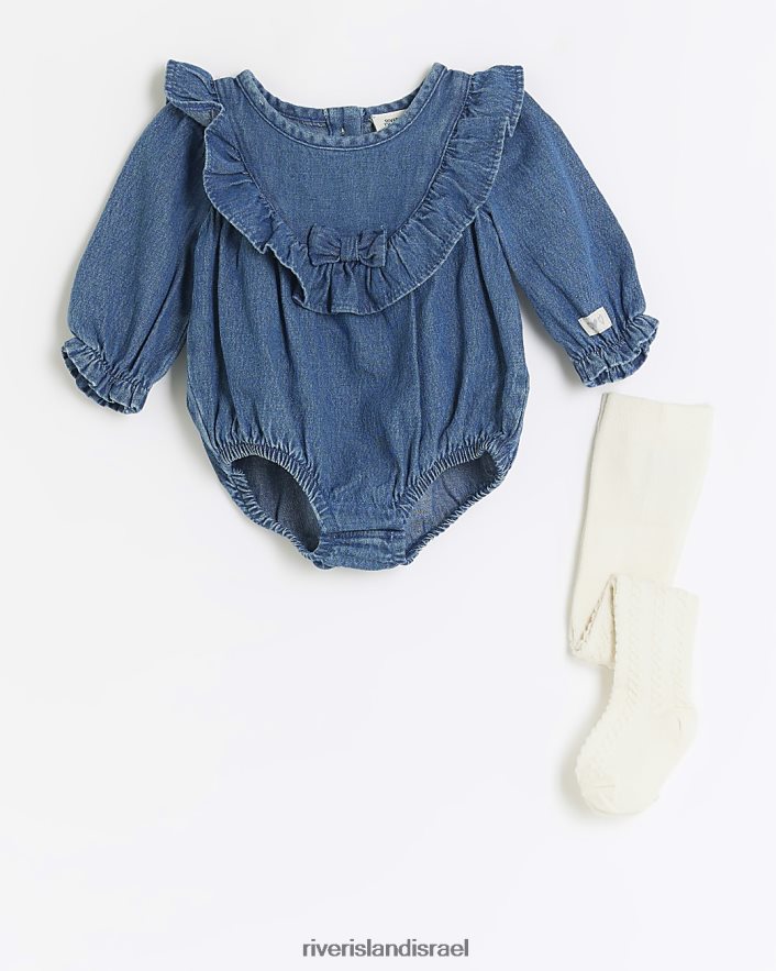 לבוש River Island סט ג'ינס וגרביונים של bg כְּחוֹל בנות BDZ4086604