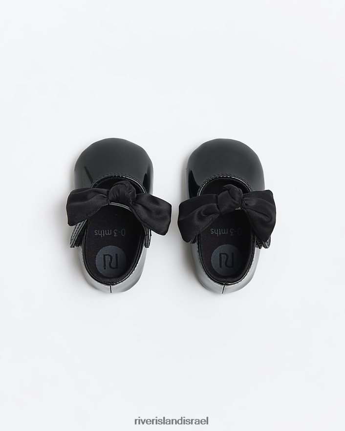 הַנעָלָה River Island bg נעלי קשת פטנט שָׁחוֹר בנות BDZ4086608
