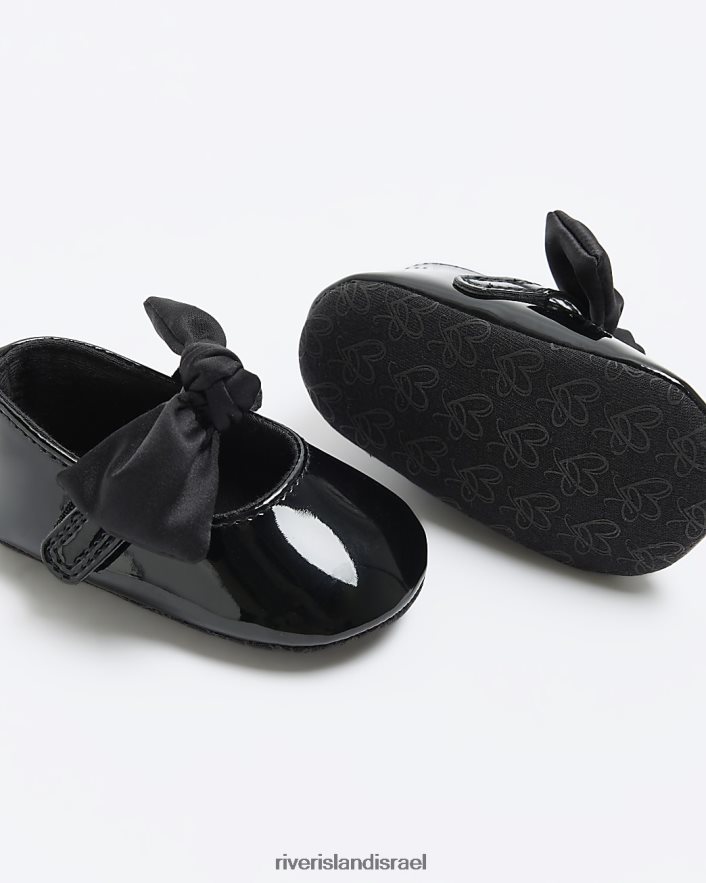 הַנעָלָה River Island bg נעלי קשת פטנט שָׁחוֹר בנות BDZ4086608
