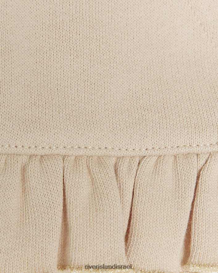 לבוש River Island סט קפוצ'ון bg peplum בז' בנות BDZ4086614