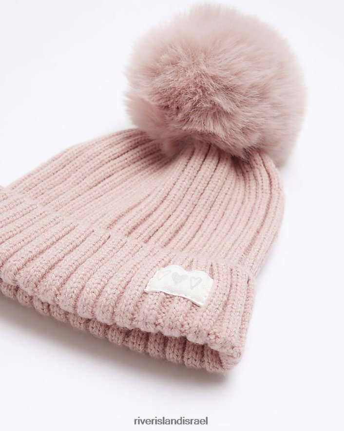 אביזרים River Island bg pom pom beanie כובע וָרוֹד בנות BDZ4086755