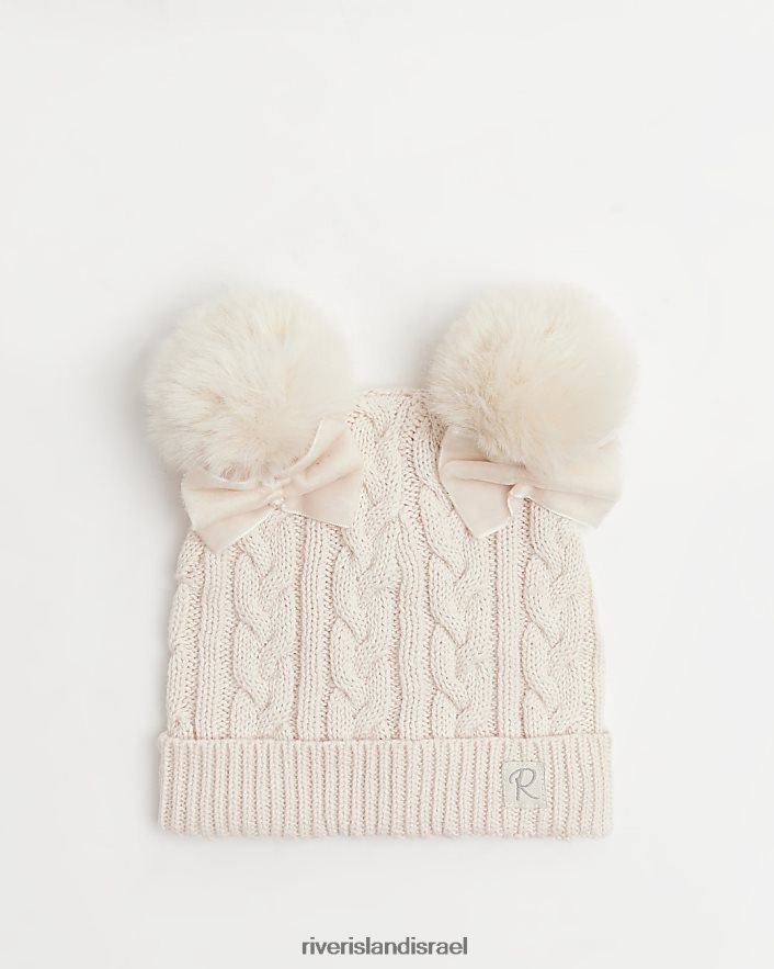 אביזרים River Island bg pom pom bow beanie כובע וָרוֹד בנות BDZ4086764