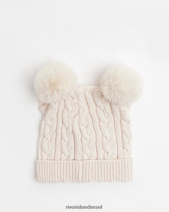 אביזרים River Island bg pom pom bow beanie כובע וָרוֹד בנות BDZ4086764