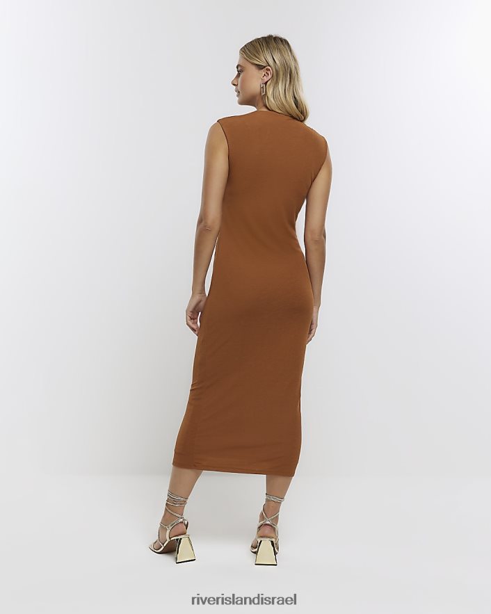 לבוש River Island שמלת מידי של bodycon חום נשים BDZ4081439