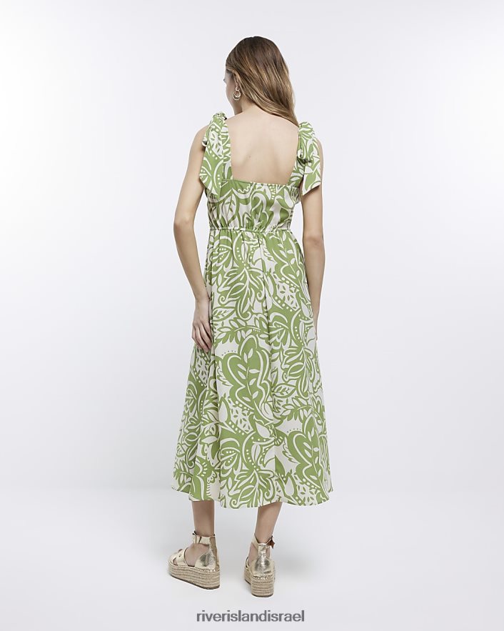 לבוש River Island שמלת מידי מודפסת bodycon ירוק נשים BDZ4081761