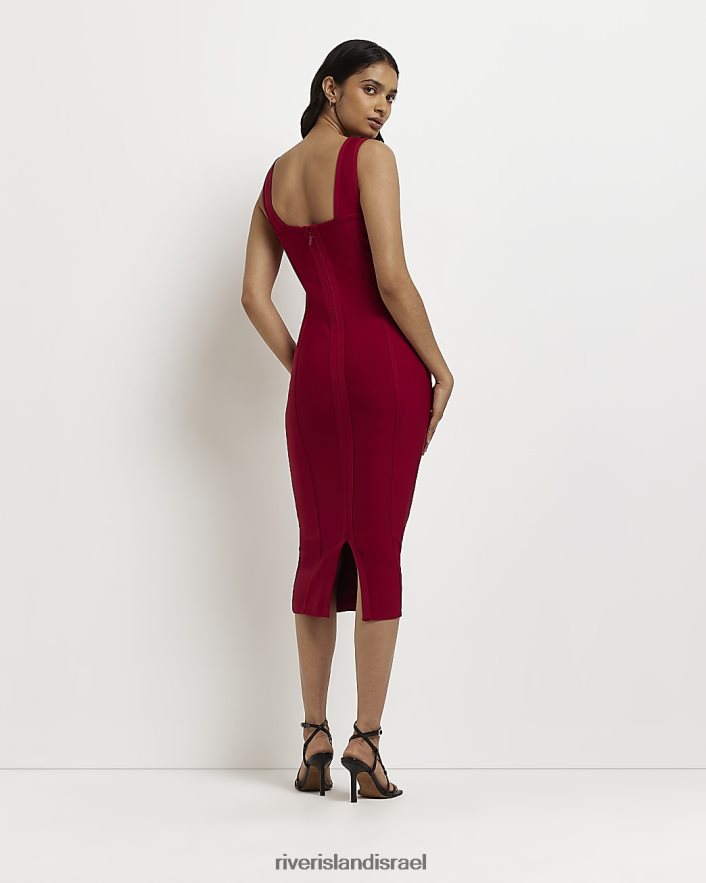 לבוש River Island שמלת מידי bodycon ללא שרוולים אָדוֹם נשים BDZ4082078