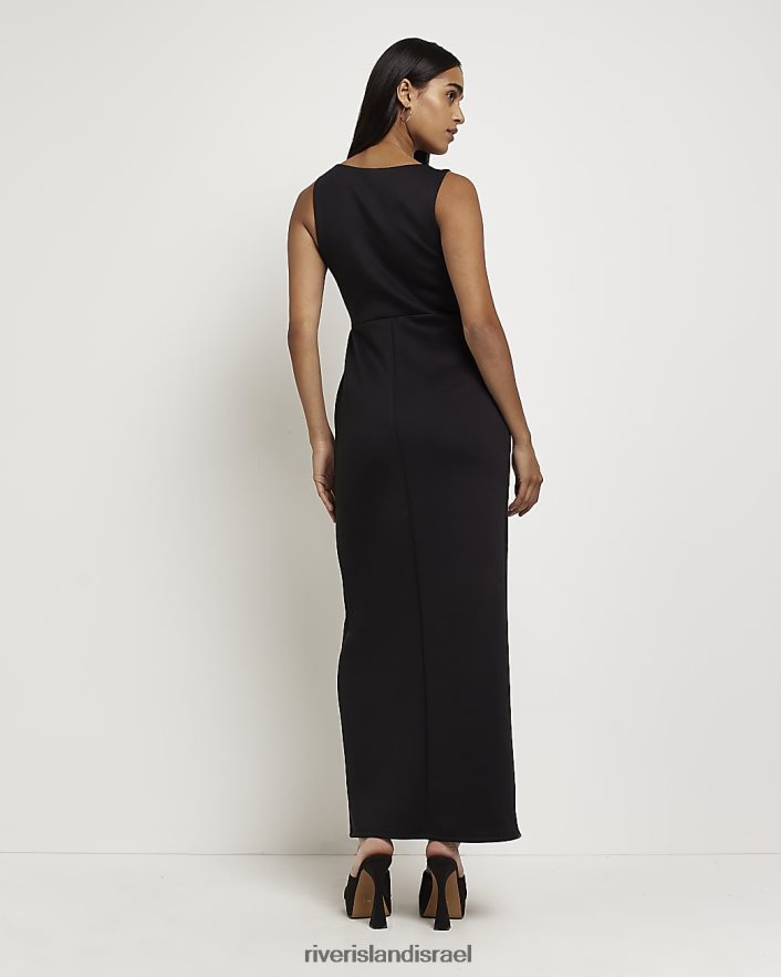 לבוש River Island שמלת מקסי של bodycon שָׁחוֹר נשים BDZ4082146