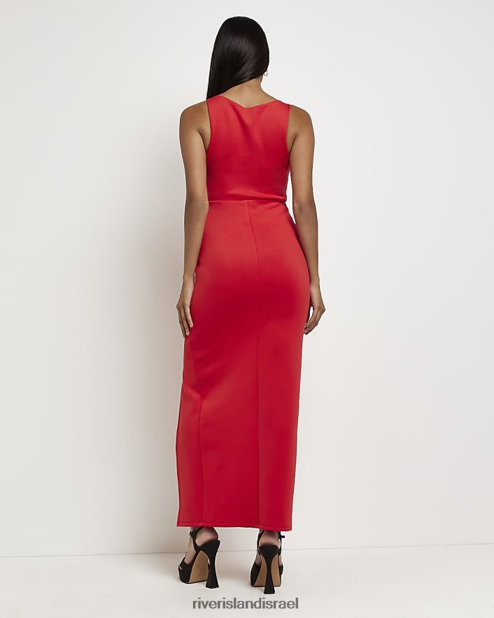 לבוש River Island שמלת מקסי של bodycon אָדוֹם נשים BDZ4082147