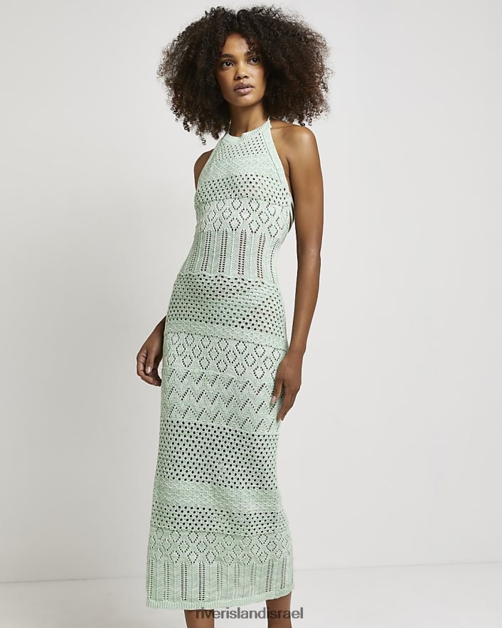 לבוש River Island שמלת מידי bodycon ללא גב ירוק נשים BDZ4082177