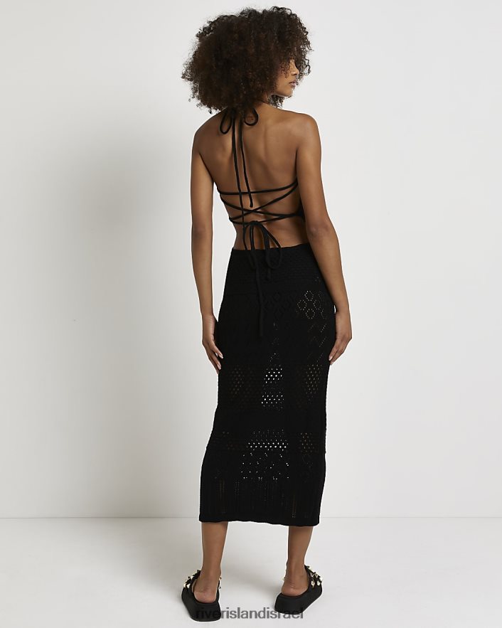 לבוש River Island שמלת מידי bodycon ללא גב שָׁחוֹר נשים BDZ4082178