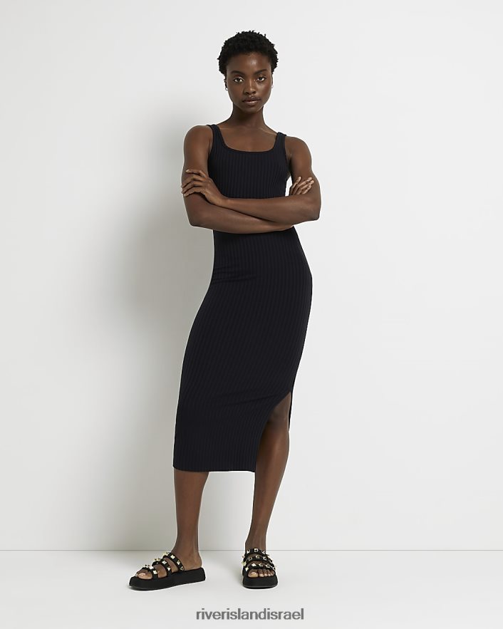 לבוש River Island שמלת מידי של bodycon שָׁחוֹר נשים BDZ4082187