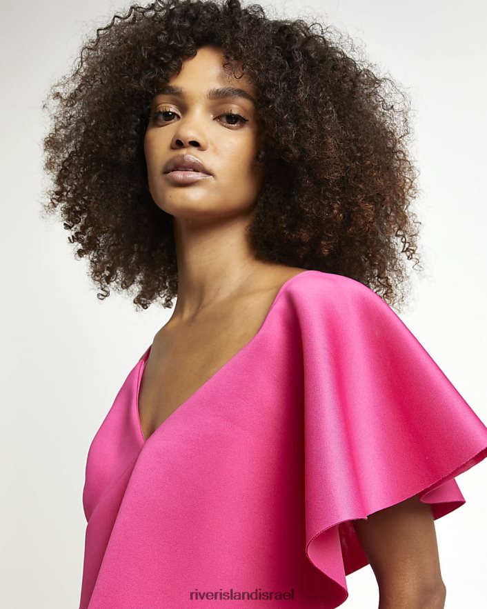 לבוש River Island שמלת מיני bodycon אסימטרית וָרוֹד נשים BDZ4082201