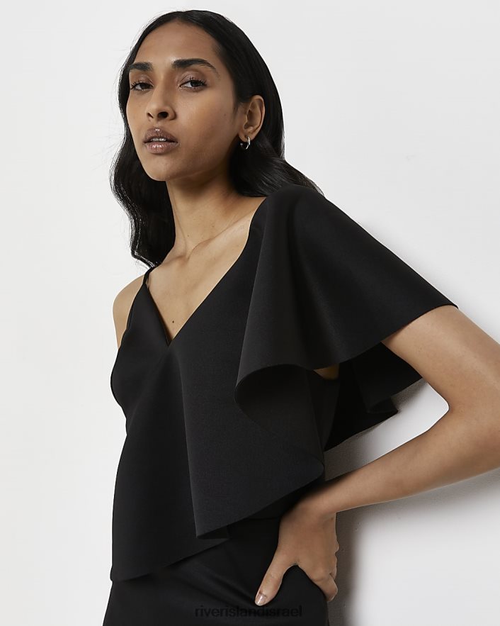 לבוש River Island שמלת מיני bodycon אסימטרית שָׁחוֹר נשים BDZ4082202