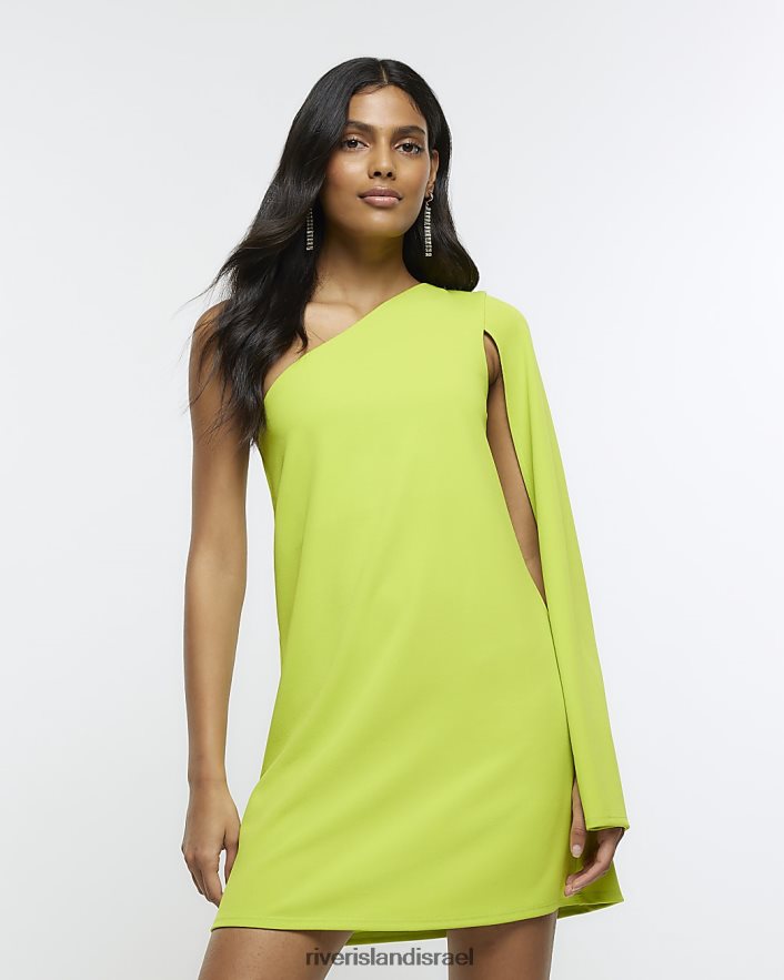 לבוש River Island שמלת מיני bodycon עם גלימה ירוק ליים נשים BDZ4084420