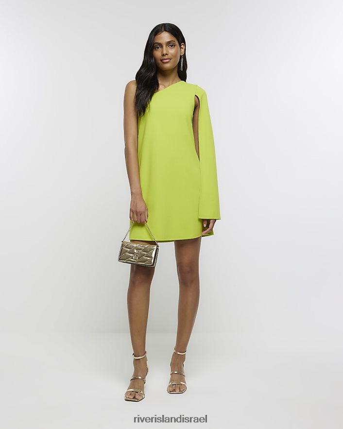 לבוש River Island שמלת מיני bodycon עם גלימה ירוק ליים נשים BDZ4084420