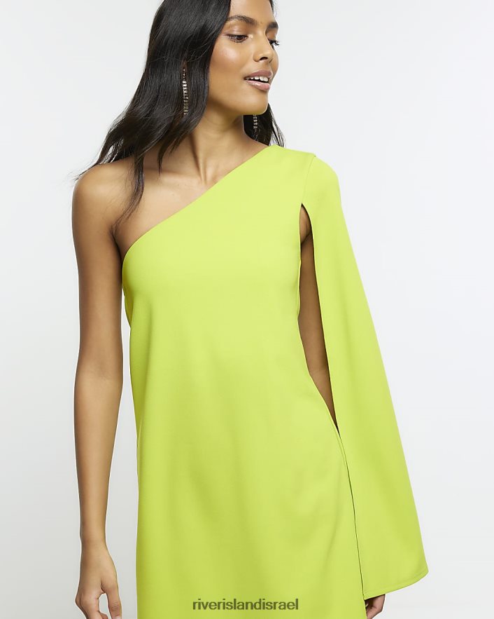 לבוש River Island שמלת מיני bodycon עם גלימה ירוק ליים נשים BDZ4084420