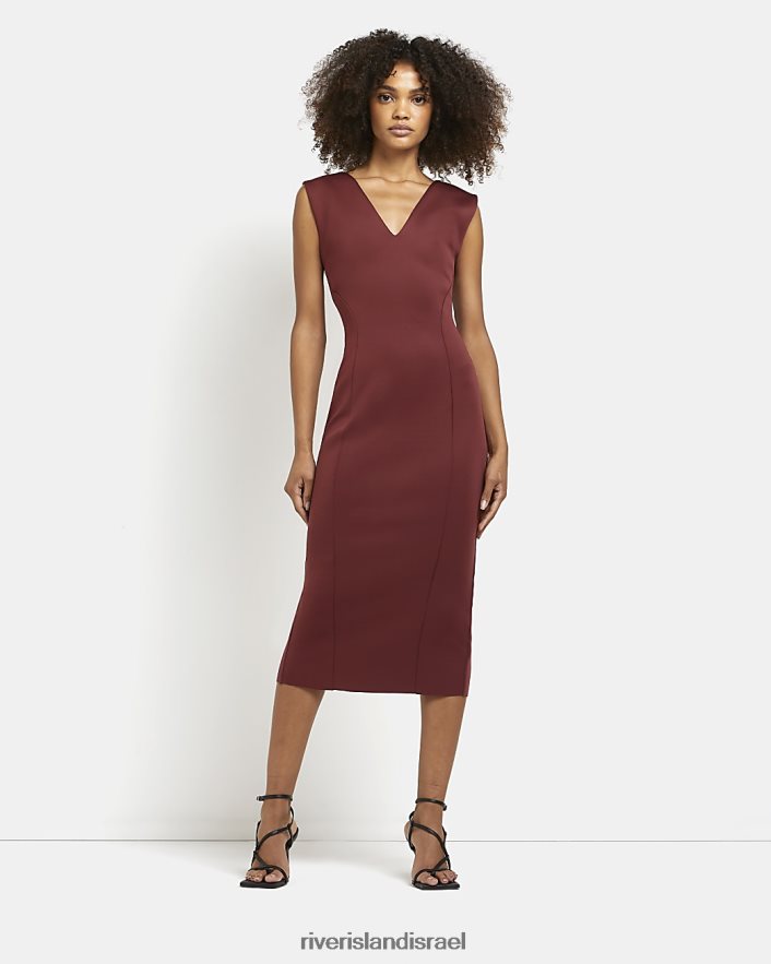לבוש River Island שמלת מידי של bodycon חום נשים BDZ408506