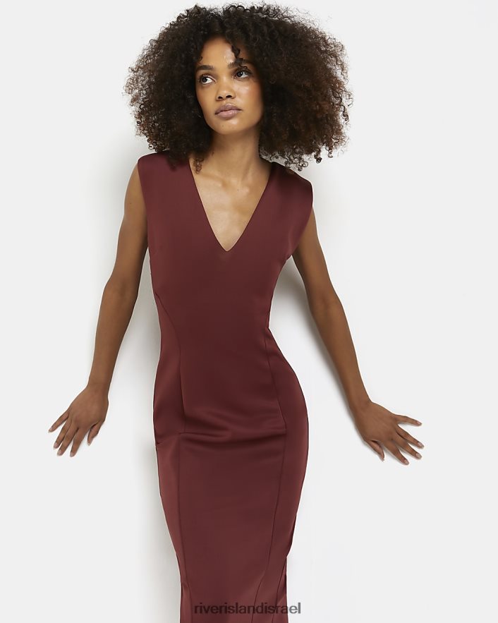 לבוש River Island שמלת מידי של bodycon חום נשים BDZ408506