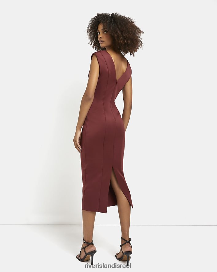 לבוש River Island שמלת מידי של bodycon חום נשים BDZ408506