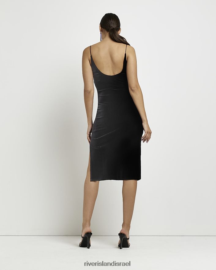 לבוש River Island שמלת מידי קטיפה להריון bodycon שָׁחוֹר נשים BDZ4085354