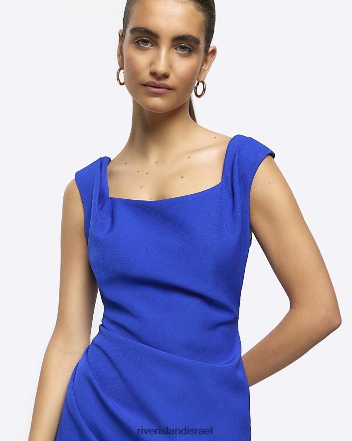 לבוש River Island שמלת מידי מרופטת של bodycon כְּחוֹל נשים BDZ408557