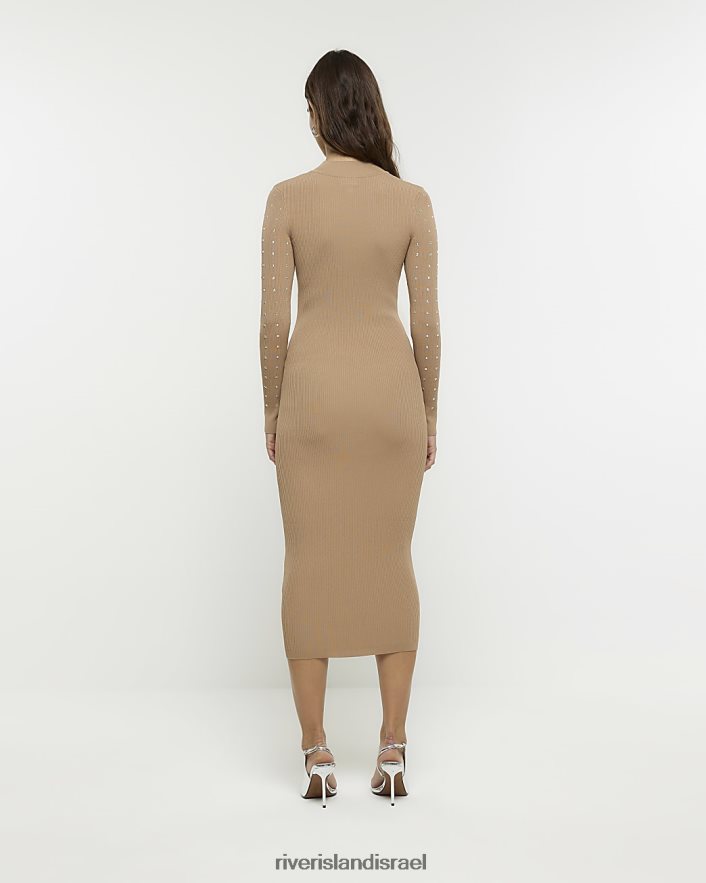 לבוש River Island שמלת מידי bodycon heatseal וָרוֹד נשים BDZ408731